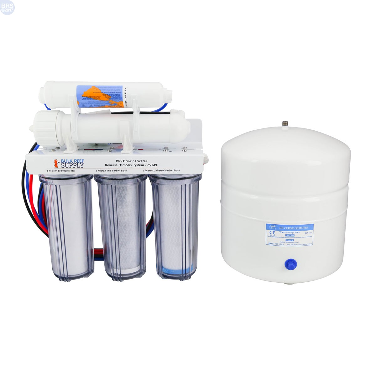 BRS 5 Stage Drinking Water RO System 75GPD Bulk Reef Supply